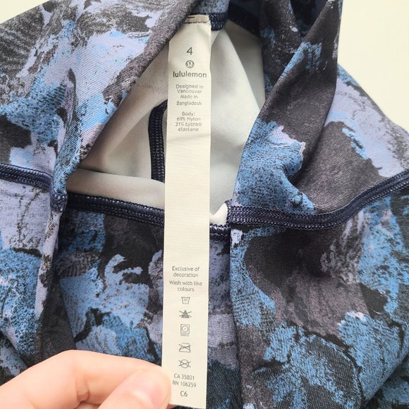 Lululemon Wunder Under High Rise 7/8 Leggings Blue Screen Camo Multicolor Size 4 - Picture 6 of 8